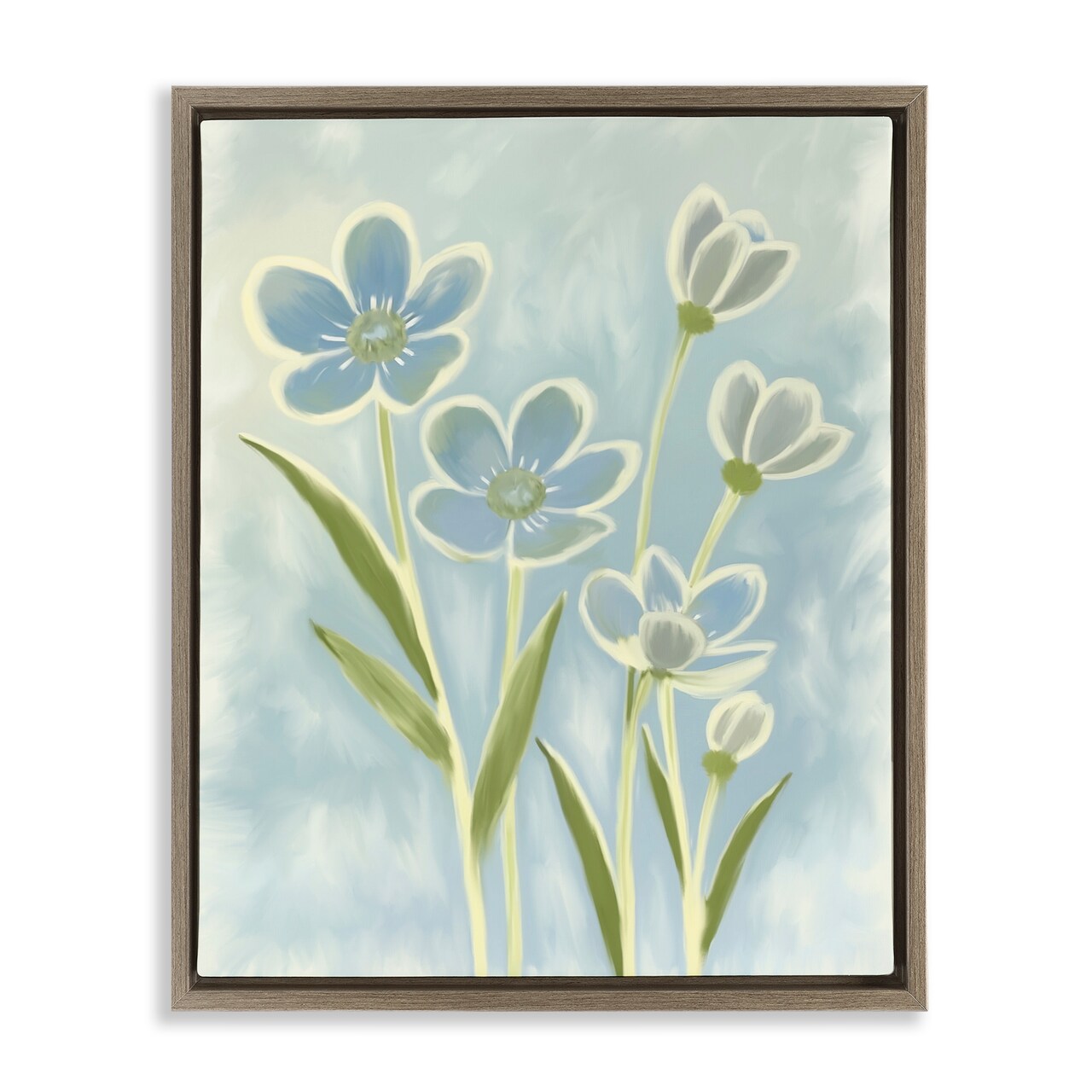 Stupell Industries Blue Petals Contour Floating Frame, design by Kim Allen